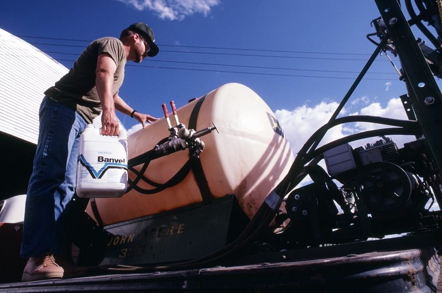 Agricultural sprayer tank used for pesticide spraying