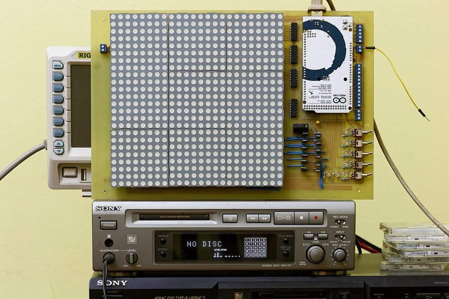 DIY Arduino LED matrix audio spectrum analyser